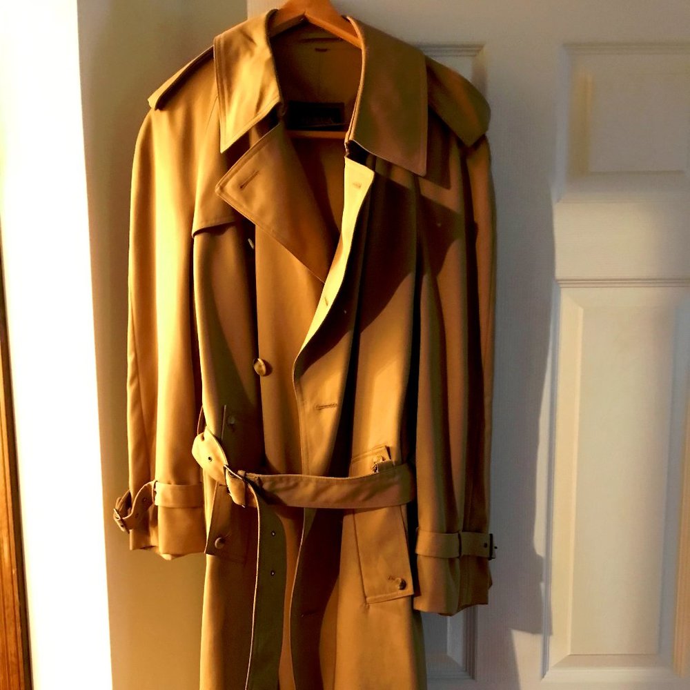 John Weitz at Burton belted Trench Coat Man Size 42 Color Tan